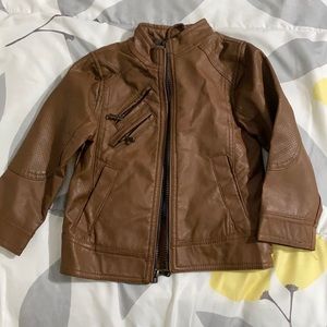 Faux leather boys jacket